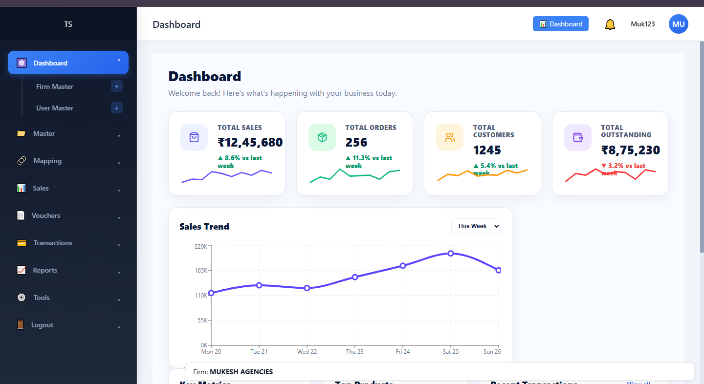 FMCG Cloud ERP project screenshot