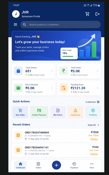 Salesman Order / Delivery Mobile App project screenshot